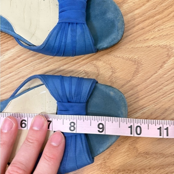 Fendi Flats Sandals Suede & Chiffon Tulle Mesh Ankle Wrap Bow Size EU 37 US 7 - Picture 8 of 11